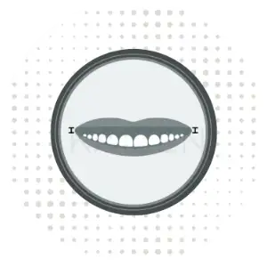Icono de Exposición de las encías en sonrisa