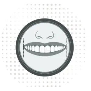 Icono de Sonrisa ancha sin pasillos negros